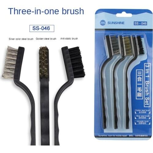 Sunshine S046 IC Repair Cleaning Brush Mobile Phone Motherboard Fine Soft Brush Pad Anti-Static Three-In-One Multi-Purpose Brush