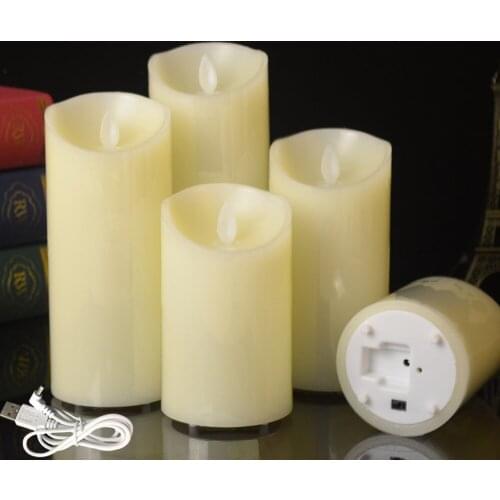 Rechargeable Candles Lights, LED Flameless Candles Smooth Flickering Candle Light for Table Centerpieces Bedroom Home Decor