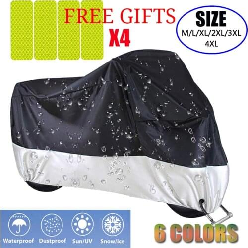 Motorcycle cover universal Outdoor UV Protector Scooter All Season waterproof Bike Rain Dustproof cover M L XL 2XL 3XL 4XL 190T