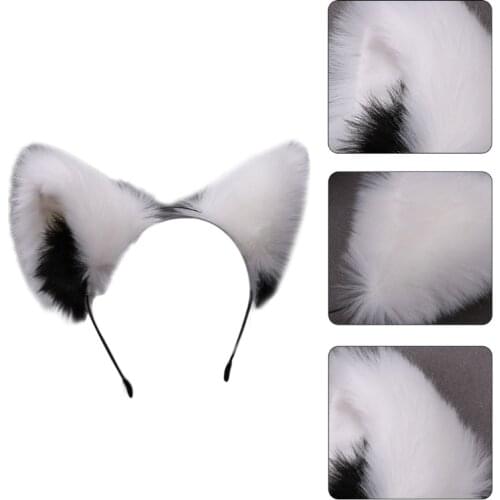 Women Realistic Furry Animal Ears Headband Lolita Kawaii Anime Cosplay Hair Hoop