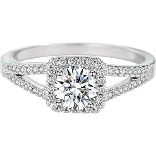 Luxury 925 Sterling Silver Wedding Band Eternity Ring for Women Ladies Big Finger Party Anniversary Gift with Box Jewelry