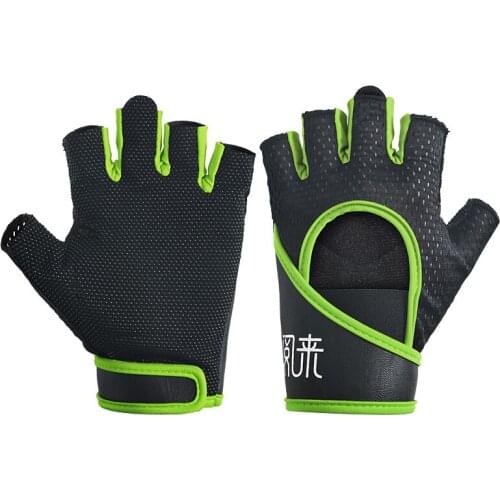 1Pair Anti-skid Linghtweight Breathable Green Gym Glove