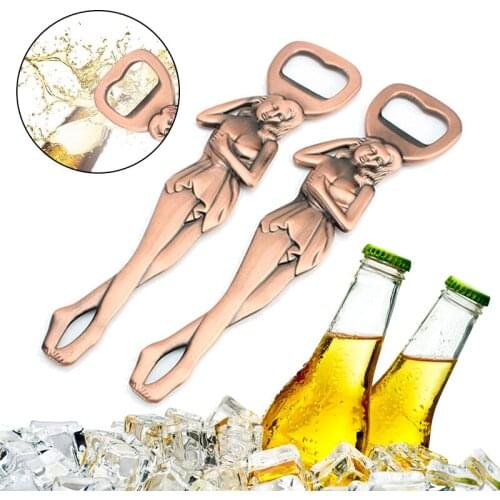 1PC Novelty Retro Alloy Metal Wine Bottle Opener Beauty Sexy Lady Convenient Practical Creative Kitchen Bar Tools Accessories