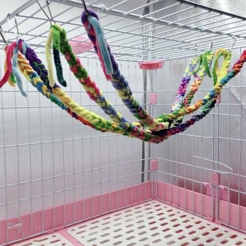 1 PC High Quality Bird Toy Suspension Bridge Rope Climbing Fun Parrot Bird Bite Toy Swing Cage Chew Toy Acrylic
