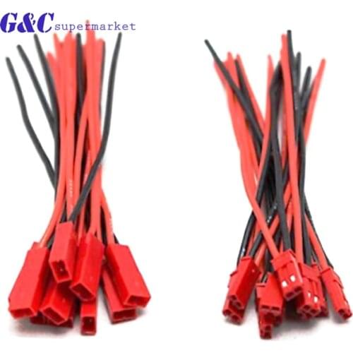 10pair 22 AWG JST 2 Pin Plug Connector Male Female Cable Wire for RC BEC Toys Battery Helicopter DIY FPV Drone Quadcopter