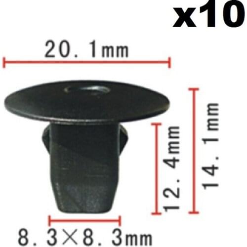10x Nylon For Honda Accord Fender Apron Grommet Clip Tapping Screw 5mm 20x12x9mm / Mudguard fixed buckle