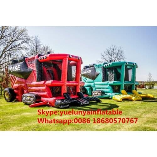 2016 Factory direct sales Inflatable slides,Inflatable castle.truck Bouncer.Red Harvester Castle Slide KY-205