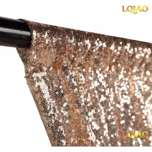 2020 Perfectly 4FTx8FT Champagne Gold Sequin Fabric Background Photo booth Backdrop Wedding Curtain For Christmas/Wedding Decor