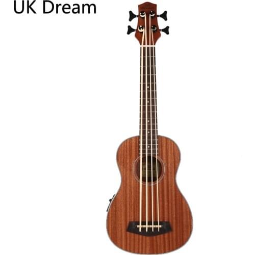 30 inch Wooden Electrical Bass Guitar 4 strings Ukulele Musical Instruments Closed Knob Ukulele Guitarra UB-113