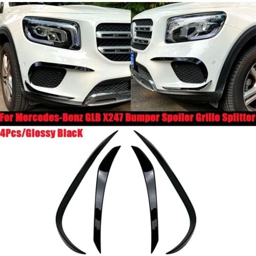 4Pcs Car Front Bumper Spoiler Grille Splitter Cover for Mercedes-Benz GLB X247 GLB180 GLB200