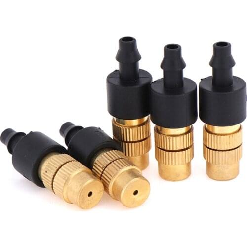 10 Pcs Copper Misting Fog Cooling Nozzles Atomizing Sprayers For 4/7mm Hose Garden Irrigation Agricultural Atomizing Sprinklers