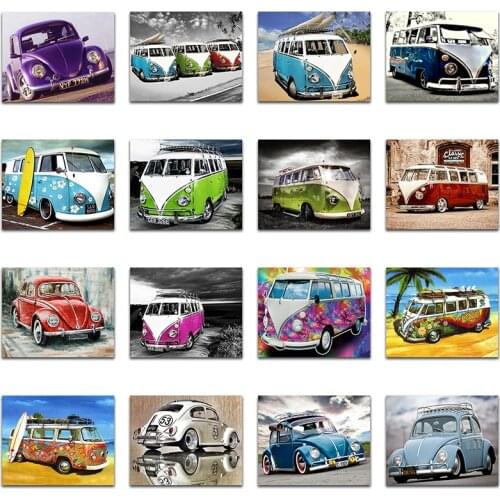 5D Diamond painting Cross stitch Cartoon Diamond mosaic color VW Car set kit Full Square Diamond embroidery Autos tools