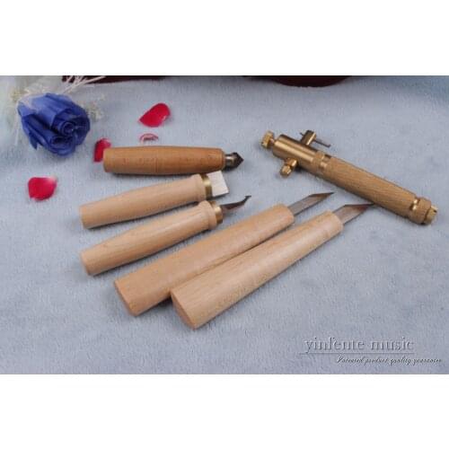 6 pcs cello maker tool Knife Purfling File luthier wood Handle