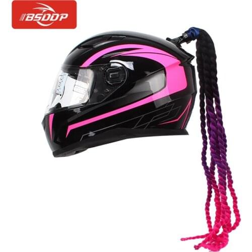 70cm Motorcycle Helmet Dreadlocks Women Helmet Dreadlocks Ponytail Braid Punk Hair Decoration For Piaggio 125/FLY125 /MP3 500