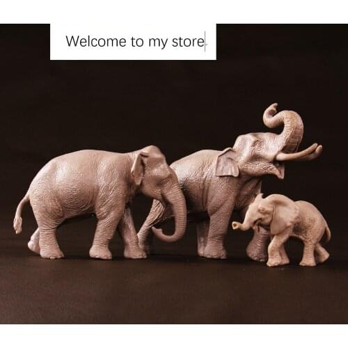 White mold for DIY model doll elephant family doll pvc figure 3pcs/set