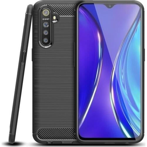 Realme X2 Phone Case For OPPO Realme X2 CASE bumper on Cover Carbon Fiber soft Silicon Anti-knock Case For Realme XT Capa