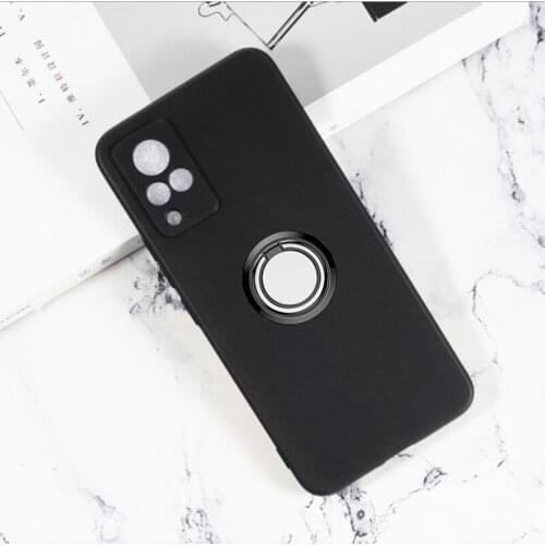 For Vivo S9 2021 V2072A 6.44" Back Ring Holder Bracket TPU Soft Silicone Phone protect Case Anti falling shell