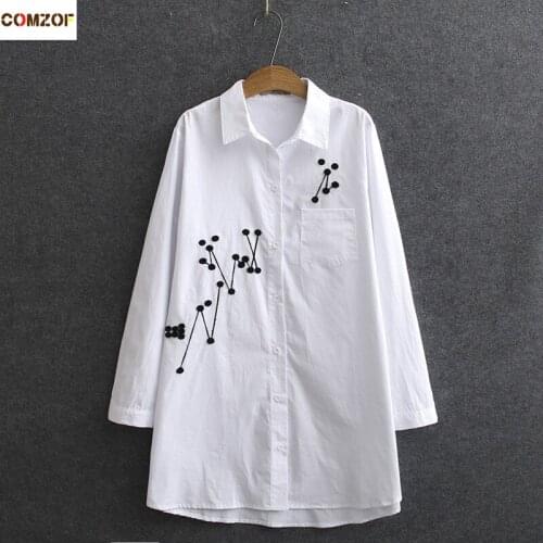 COMZOF Women's Shirts With Embroidery