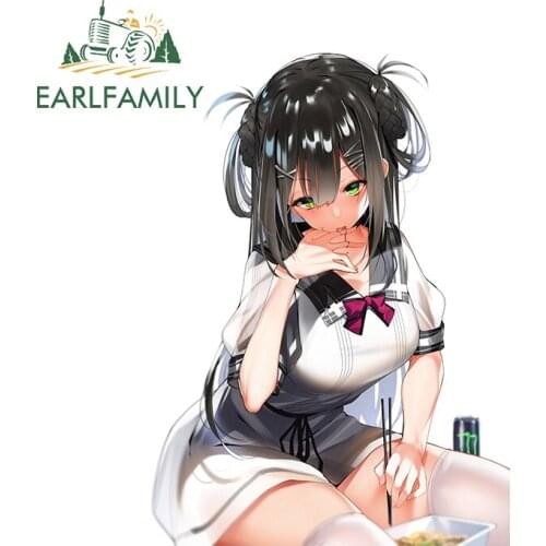 EARLFAMILY 13cm x 9.4cm for Anime Girl Camper Car Stickers Motorcycle Decal Graffiti Surfboard Car Refrigerators Vinyl Decals