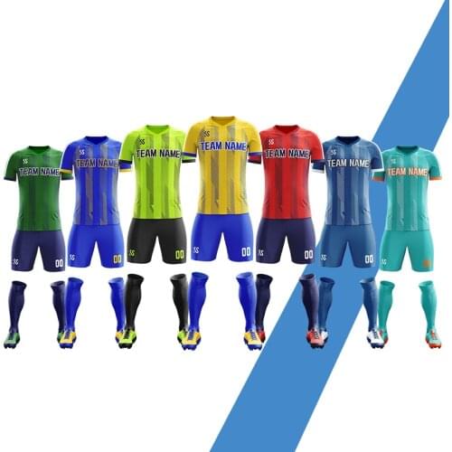 Wholesale Custom Adult Youth Soccer Jersey football Uniform Breathable Quick Dry Design Football Shirt Short