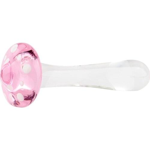 Crystal mushroom penis glass mens womens G-spot dildo vibrator vagina anus insertion plug beads masturbation erotic expander