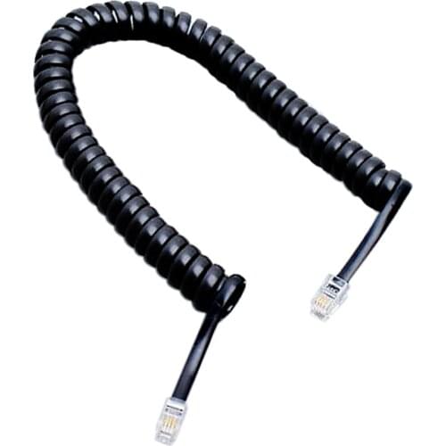 6.5ft Male RJ11 to RJ11 Telephone Handset Extension Coil Cable Cord Line Wire Lead Telephone Extension Cord Line Cable Black