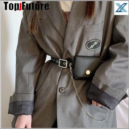 Pocket small crowd design fairy bounty concave shape bag small belt style Mini Leather leather ins style decoration wasit band