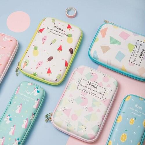 Kawaii EVA Anti-impact Large capacity Pencil Case Pencils Pouch Pencilcase Pens Storage Bag Kids Gift School Stationery