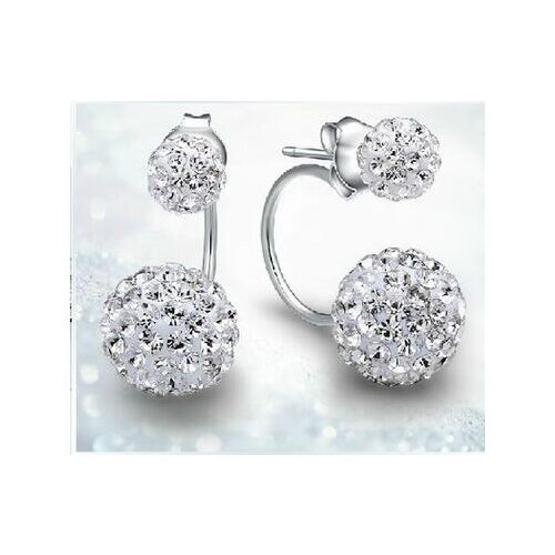Korean version Shambhala ball dual-purpose Earring Crystal ball 925 Sterling jewelry Brincos Ohrringe Phone Earrings