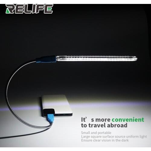 RELIFE RL-805 Mini USB LED White Light 360 degree Rotation Lamp for PC Notebook Phone Repair Tool