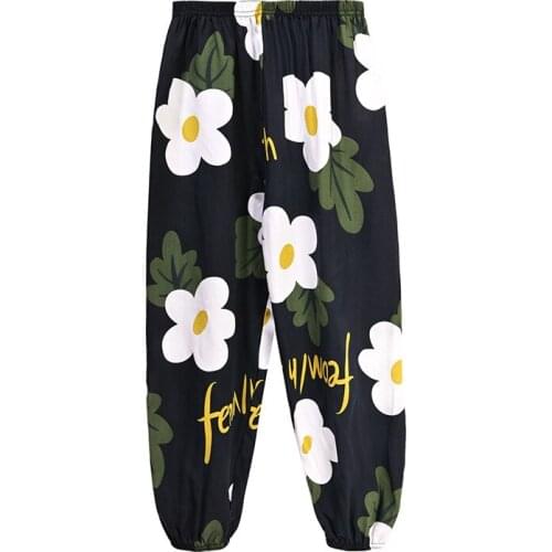 Summer Girls Boys Flowers Casual Pants Fashion Toddler Girl Floral Thin Capris Loose Trousers Children Pants Teenages Clothing