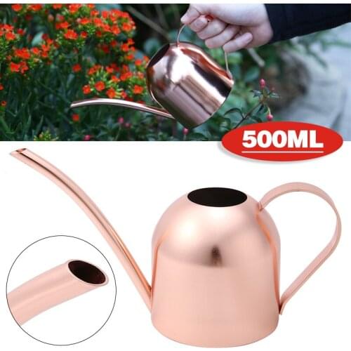 1pc Watering Can 500ml Indoor Small Watering Can Pot Stainless Steel Gardening Spout Plants Tools