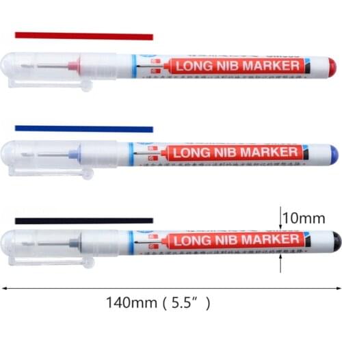 20mm Water Resistance Bathroom Deep Hole Long Nib Marker Pens Multi-function Woodworking Renovation Depth Marker Pen