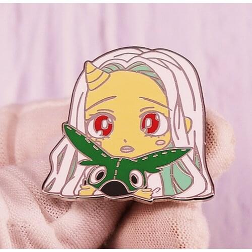 My Hero Academia Girl Eri Holding Rabbit Doll Enamel Brooch Pin Backpack Hat Bag Lapel Pins Badges Fashion Jewelry Accessories