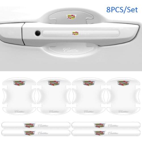 Car Door Handle Waist Line Decal Anti-Scratch Sticker for Cadillac Logo Seville XT4 CT4 CT5 ATS SLR STS EXT CTS Escalade Coupe