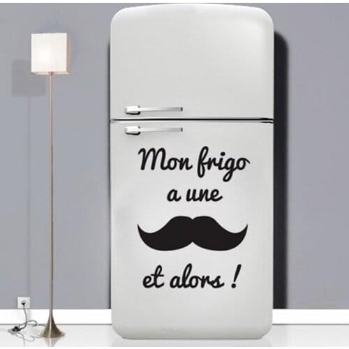 KUCADA mon frigo a une et alors wall sticker for home decoration kitchen wallpaper diy removable black WP1119