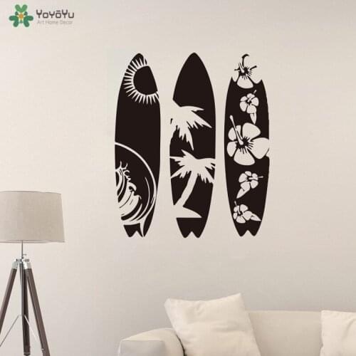 YOYOYU Wall Decal Surfboard Set of 3 Wall Sticker Summer Beach Sport Sea Surfboard Wall Decal Modern Vinyl Art QQ304