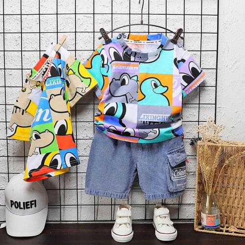 New Boys Clothing Summer Newborn Baby Girl Clothes Children Cartoon Sport T-Shirt+Shorts 2Pcs/Set Infant Costume Kids Tracksuits