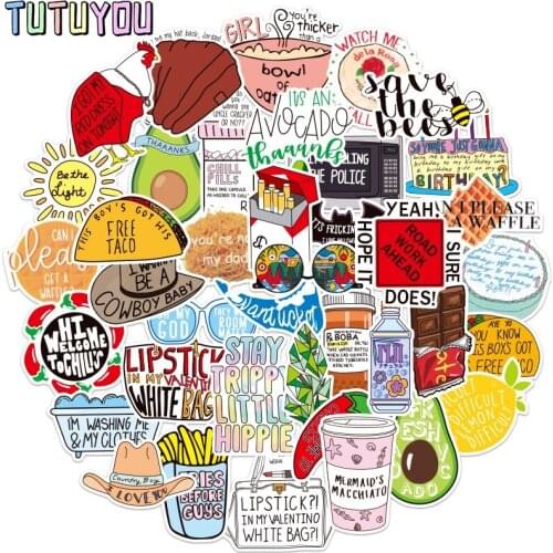 PC1783 50pcs/set Vine Graffiti Scrapbooking Stickers Decal For Guitar Laptop Luggage Car Fridge Graffiti Sticker