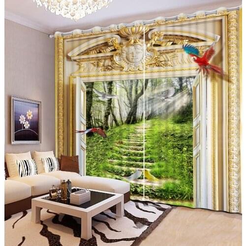 Relief curtains Luxury Blackout 3D Window Curtains For Living Room Bedroom Customized size europe curtains