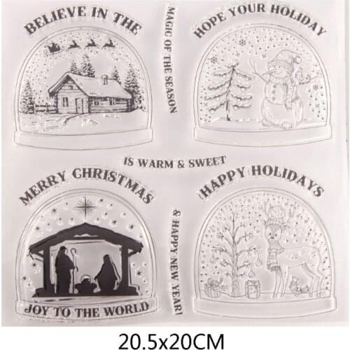 Christmas House Seal Stamp with Cutting Dies Stencil Set DIY Scrapbooking Emboss