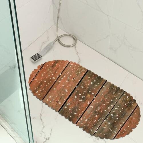 Modern Anti Slip Bath Mat PVC Striped Pattern Printed Bath Decor Hallway Balcony Floor Rug Shower Anti Slip Toilet Floor Mat