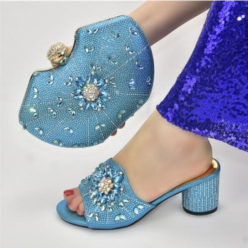 Italian Shoes with Matching Bag Summer High Heeled Shoes for Women Nigerian Party Shoe and Bag Sets Slip on Shoes for Women