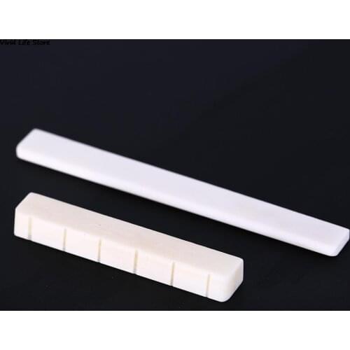 Music Instruments Replacement Spare Part White Guitar Parts 6 String Classical Guitar Bone Bridge Saddle And Nut Ivory Set