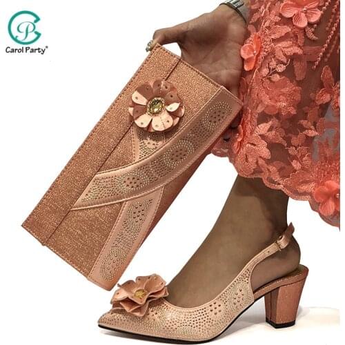 Women Italian design African Party Pumps Shoes and Bag Sweet Style for Royal Wedding Party Slingbacks Sandals Womans Dress 2020