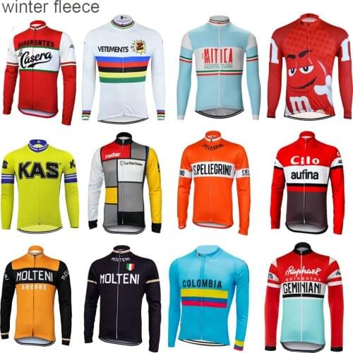 Winter fleece cycling jersey man long sleeve bike wear thermal Windproof cycling clothing ropa Ciclismo Multiple choices