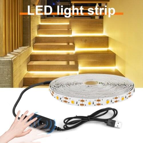 1M 2M 3M 4M 5M DC 5V Hand Sweep Sensor LED Strip Light Touch Dimmable LED Diode Tape Cupboard Kitchen Bed Lighting Backlight