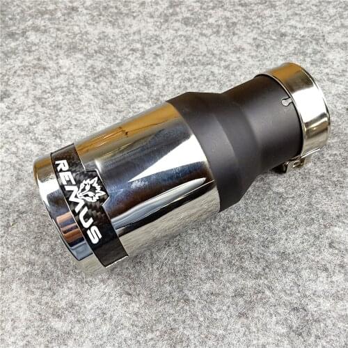 1 Piece Car Styling Carbon Fiber Stainless Steel Muffler Tip Length 188MM OUT 76/90/102MM REMUS Exhaust Pipe Tailpipe Nozzles