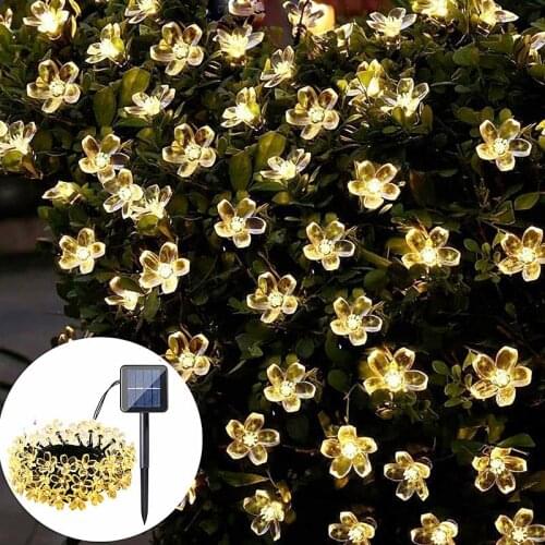 10M/7M Solar String Christmas Lights Outdoor 23ft 100LED 8Mode Waterproof Flower Garden Blossom Lighting Party Home Decoration
