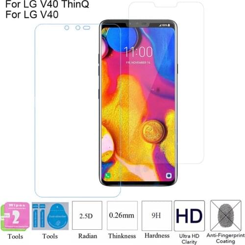 2PCS For LG V40/V40 ThinQ 2.5D 0.25mm 9H Tempered Glass Film Screen Protector Protective Film For LG V40 ThinQ/V40 Free Tools